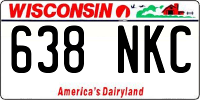 WI license plate 638NKC