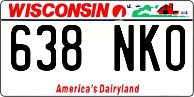WI license plate 638NKO