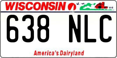 WI license plate 638NLC