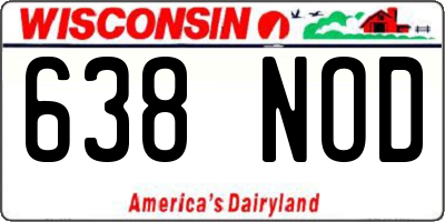 WI license plate 638NOD