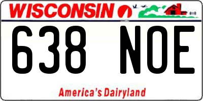 WI license plate 638NOE