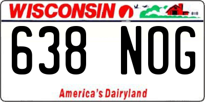 WI license plate 638NOG