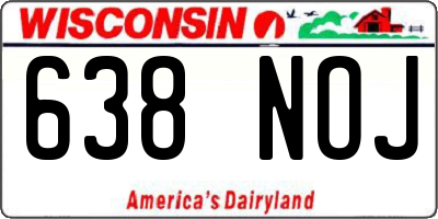 WI license plate 638NOJ