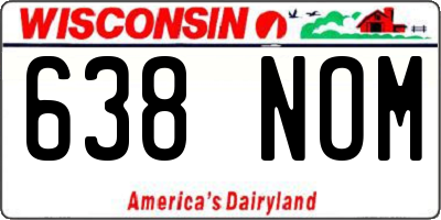 WI license plate 638NOM