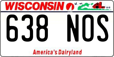 WI license plate 638NOS