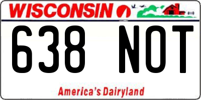 WI license plate 638NOT