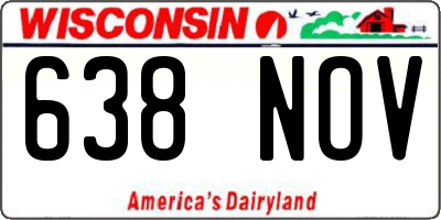 WI license plate 638NOV