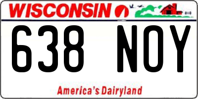 WI license plate 638NOY