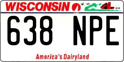 WI license plate 638NPE