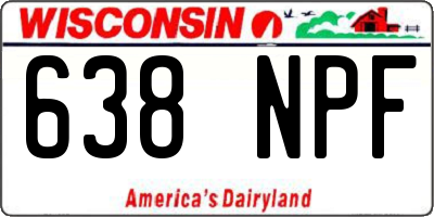 WI license plate 638NPF