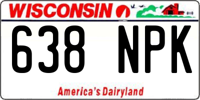 WI license plate 638NPK