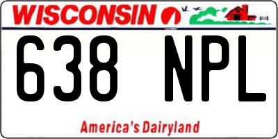WI license plate 638NPL