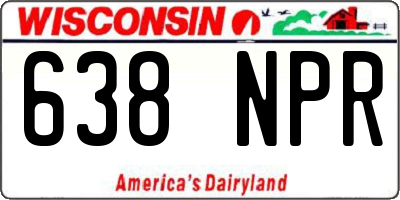 WI license plate 638NPR