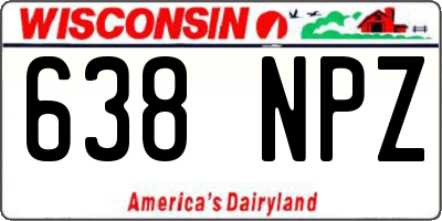 WI license plate 638NPZ