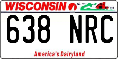 WI license plate 638NRC