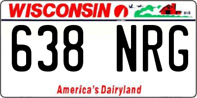 WI license plate 638NRG