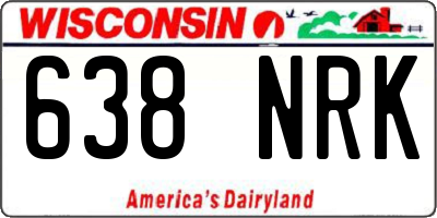 WI license plate 638NRK