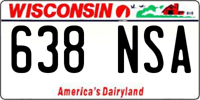 WI license plate 638NSA