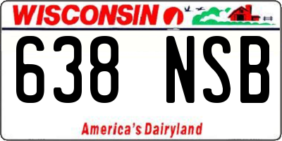 WI license plate 638NSB
