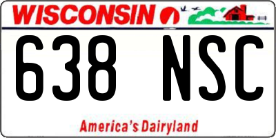 WI license plate 638NSC