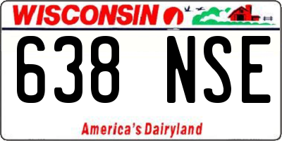 WI license plate 638NSE