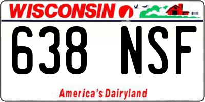 WI license plate 638NSF