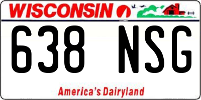 WI license plate 638NSG