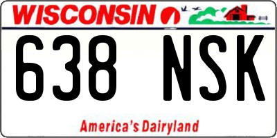 WI license plate 638NSK