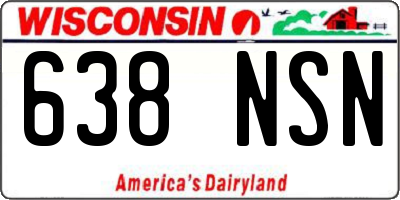WI license plate 638NSN