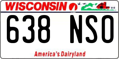 WI license plate 638NSO