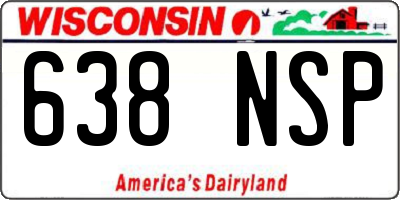 WI license plate 638NSP