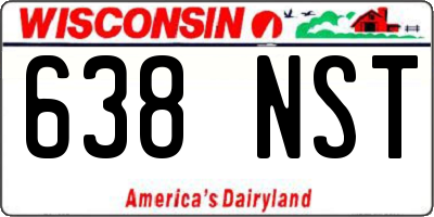 WI license plate 638NST