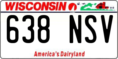WI license plate 638NSV