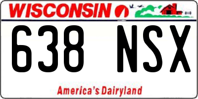 WI license plate 638NSX