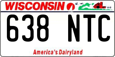 WI license plate 638NTC