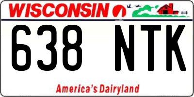 WI license plate 638NTK