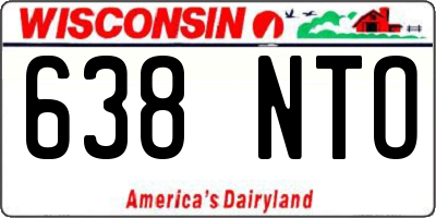 WI license plate 638NTO