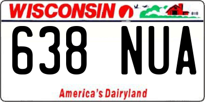 WI license plate 638NUA