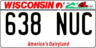 WI license plate 638NUC