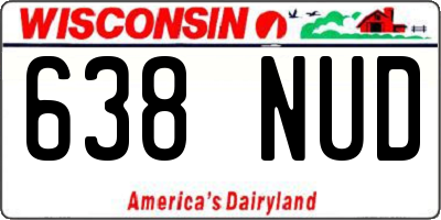 WI license plate 638NUD