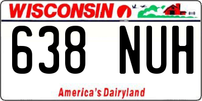 WI license plate 638NUH