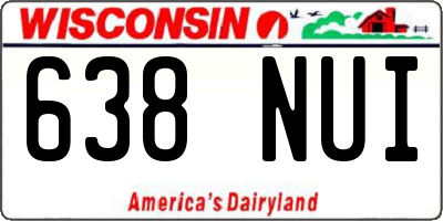 WI license plate 638NUI