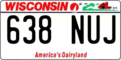 WI license plate 638NUJ