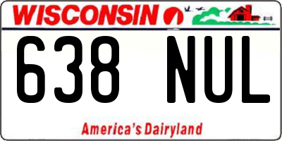 WI license plate 638NUL