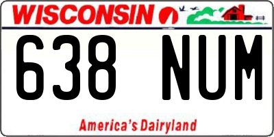 WI license plate 638NUM