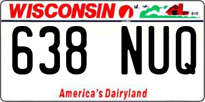 WI license plate 638NUQ