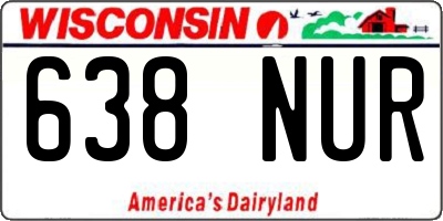 WI license plate 638NUR