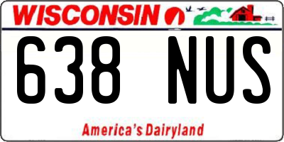 WI license plate 638NUS