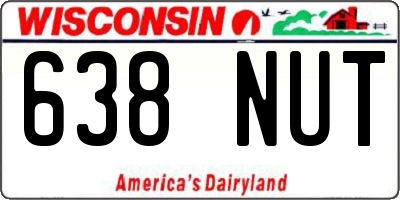 WI license plate 638NUT