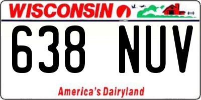 WI license plate 638NUV